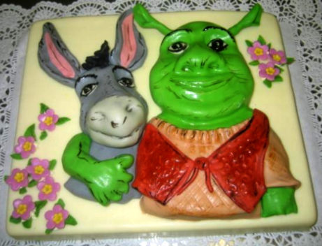 Dětský dort Shrek a Oslík