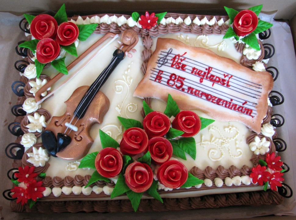 Klasický dort Kniha a housle