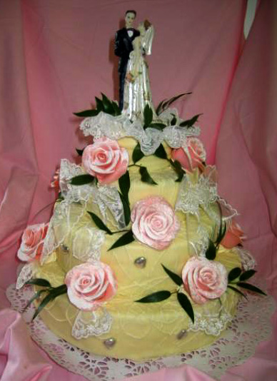 Svatební dort - patra růžové