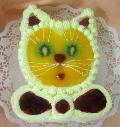 Ovocný dort Kočička